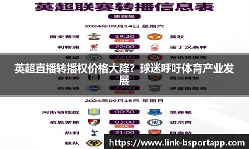 英超直播转播权价格大降？球迷呼吁体育产业发展